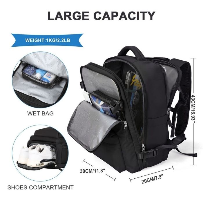 handgepack-rucksack-damen-reise-grosse-kapazitat-30l-wasserdicht-17-laptop-schuhe-tasche-kabine-mit-grosser-kapazitat-modern-elegant