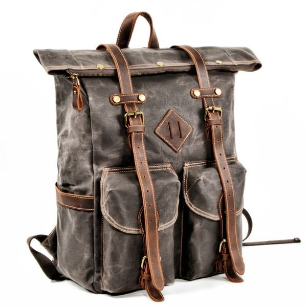 rolltop-rucksack-damen-leder-15-zoll-laptop-wasserdicht-leinwand-grosse-reise-rucksacke-vintage