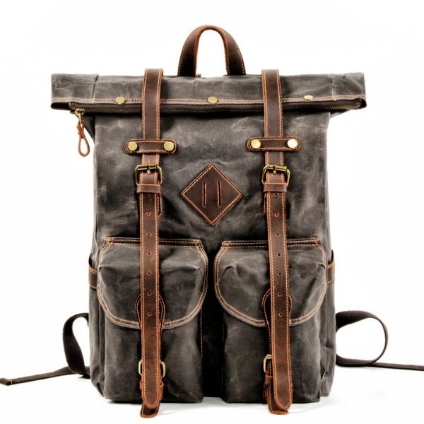 rolltop-rucksack-damen-leder-15-zoll-laptop-wasserdicht-leinwand-grosse-reise-rucksacke-vintage